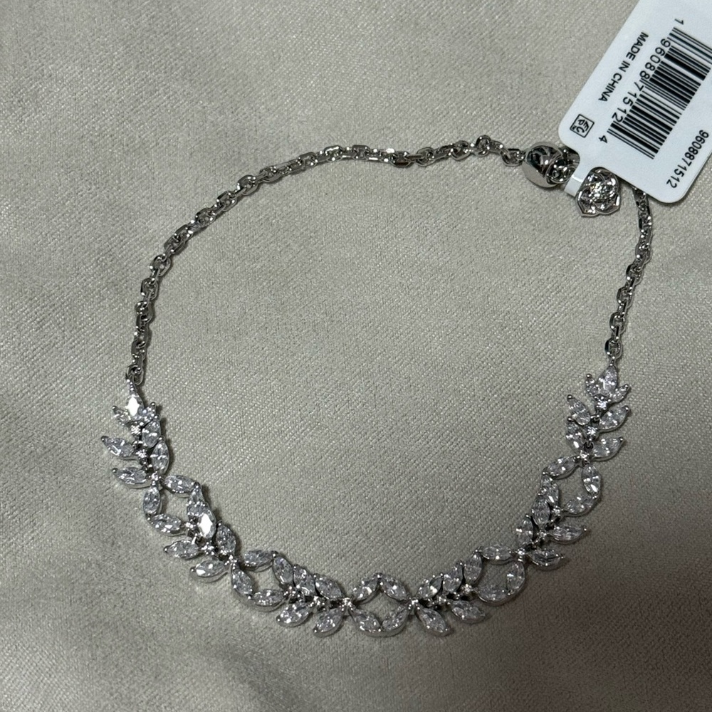 NWT Kendra Scott Rosalie Silver Tennis Bracelet in White Cubic Zirconia - Picture 5 of 8